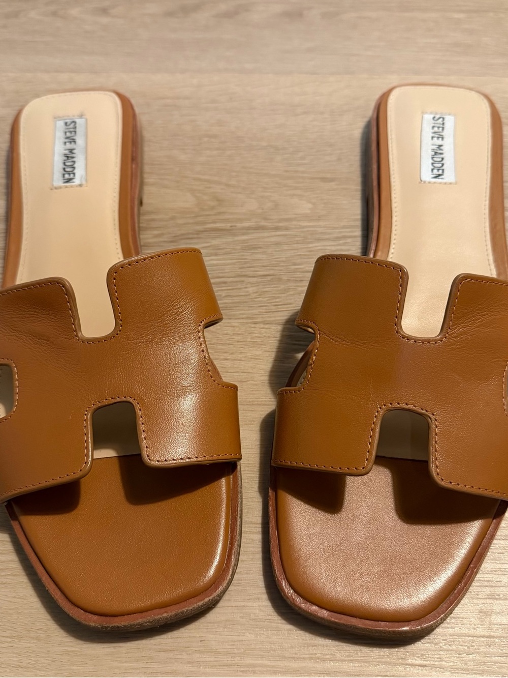 Steve Madden Women's Cognac Brown Slide Sandals